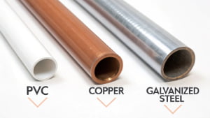 Copper vs. PVC vs. galvanized steel plumbing durability