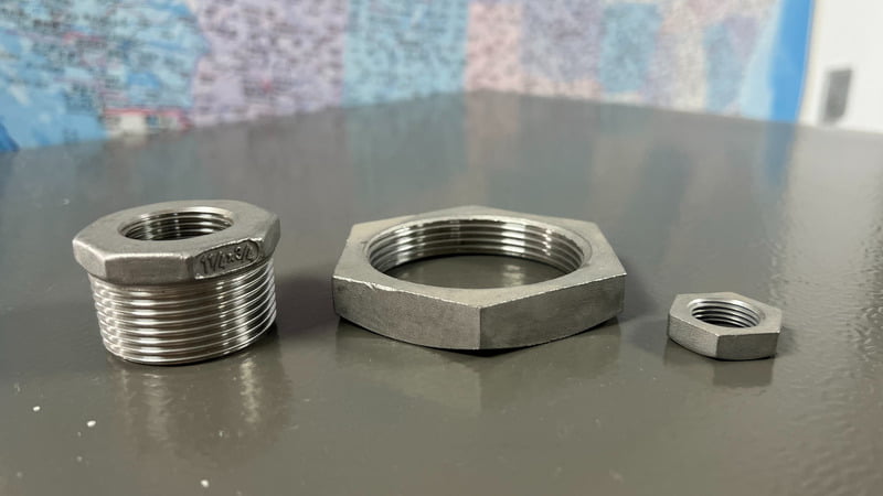 hex bushing and lock nut